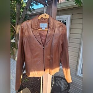 Brown Leather Nine West Jacket